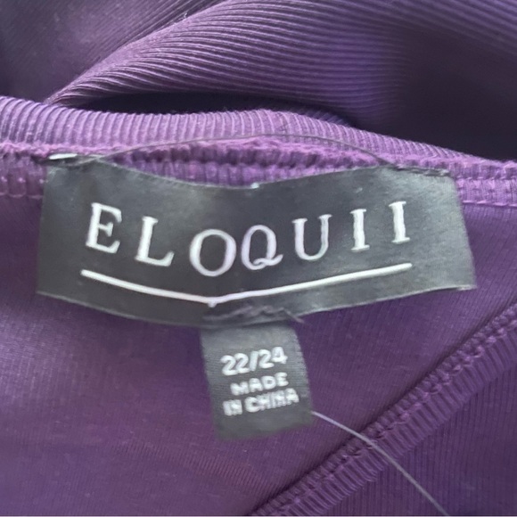 ELOQUII Asymmetrical One Shoulder Fitted Midi Sweater Dress Purple Size 22/24 - Picture 6 of 7